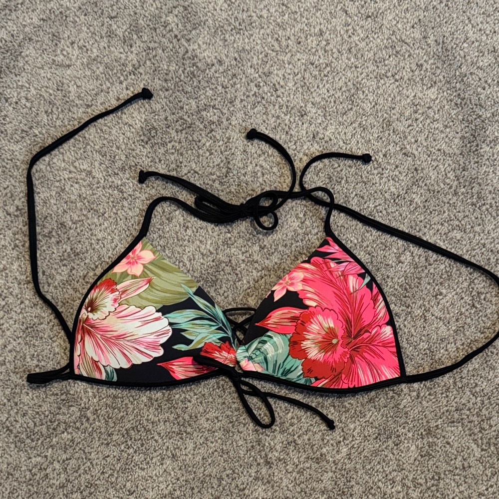 Body Glove- Floral Tie Bikini Top- L